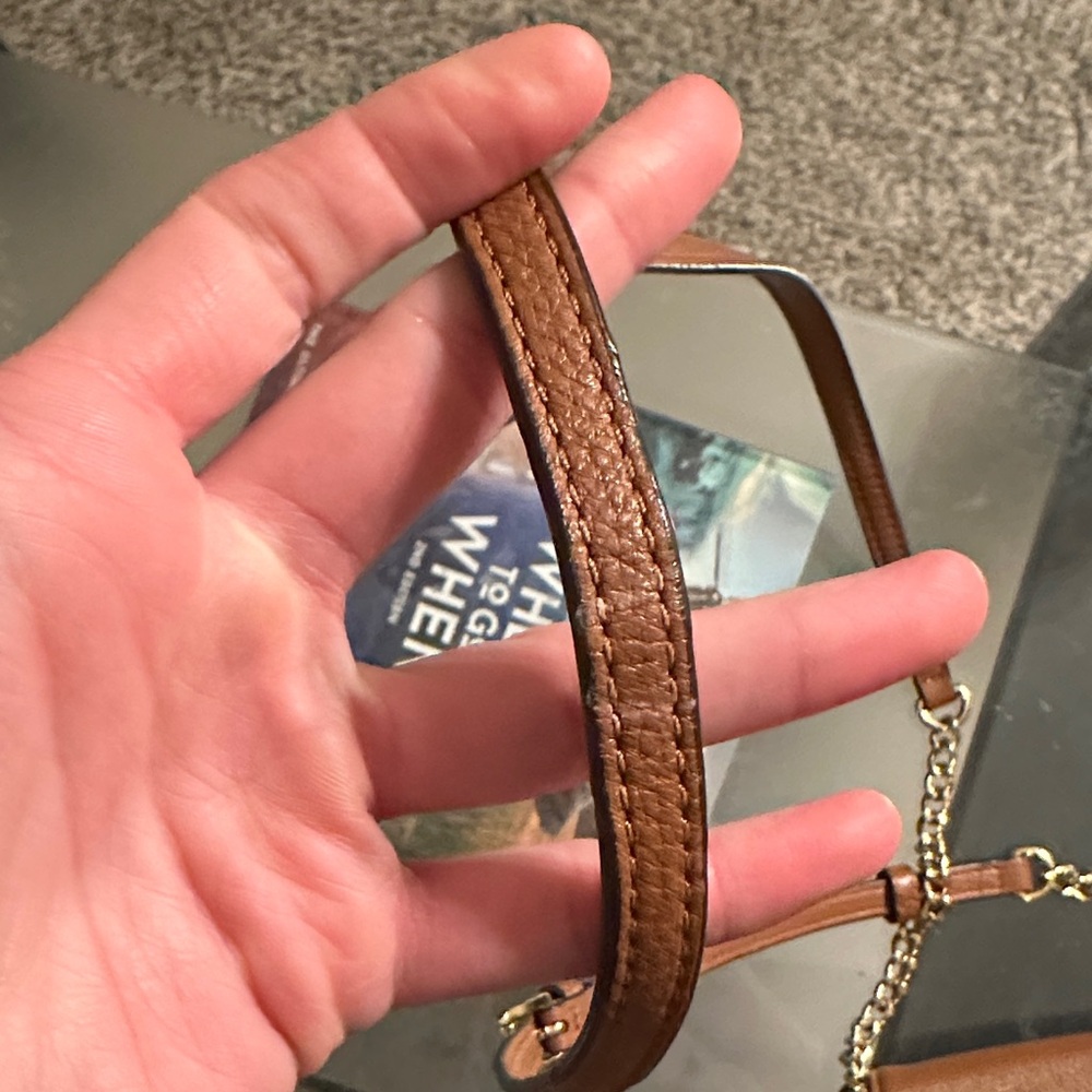 Michael Kors Tan Crossbody Bag with Gold Logo - Picture 6 of 6